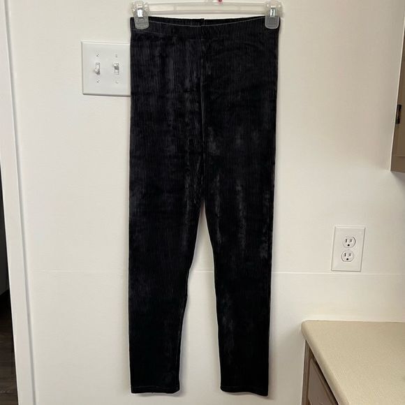 Women's Pull-on‎ Leggings Stretch Pants Black Striped One Size - Picture 1 of 5